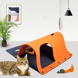2 in 1 DIY Combined Cat Tunnel Toy Removable Felt Cat Nest House
