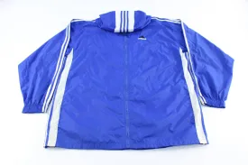 90's Adidas Embroidered Logo Blue & White Striped Zip Up Jacket