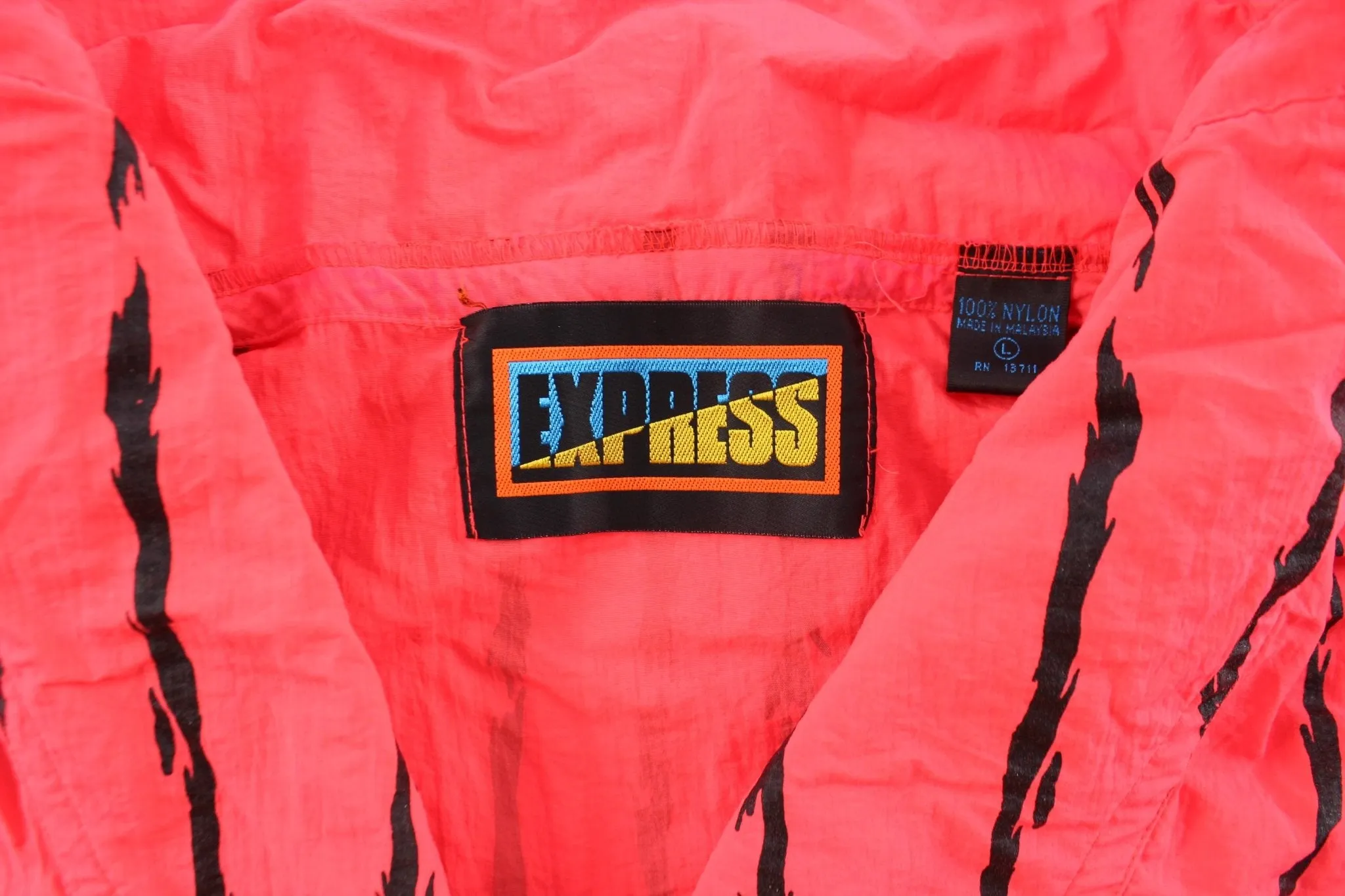 90's Express Black & Pink Pullover Jacket