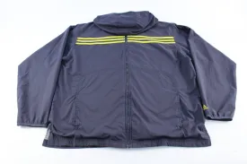 Adidas Embroidered Logo Grey & Yellow Striped Zip Up Jacket