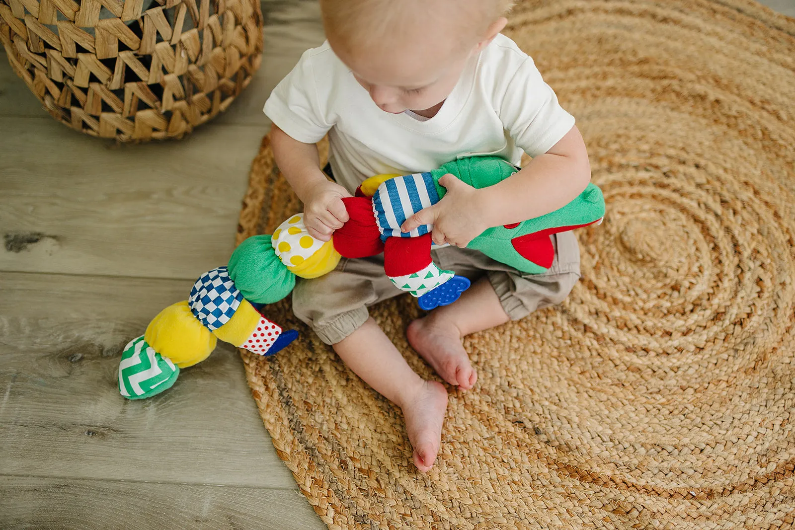 Alligator / Crocodile / Dragon Multi Sensory, Baby Teether & Teething Toy (22" Long)