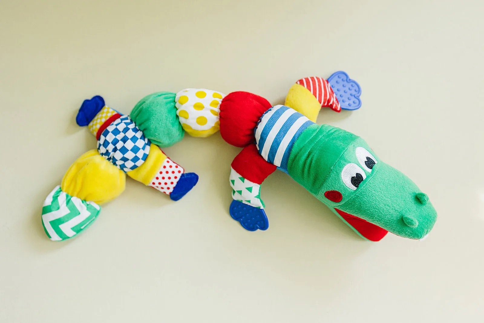 Alligator / Crocodile / Dragon Multi Sensory, Baby Teether & Teething Toy (22" Long)
