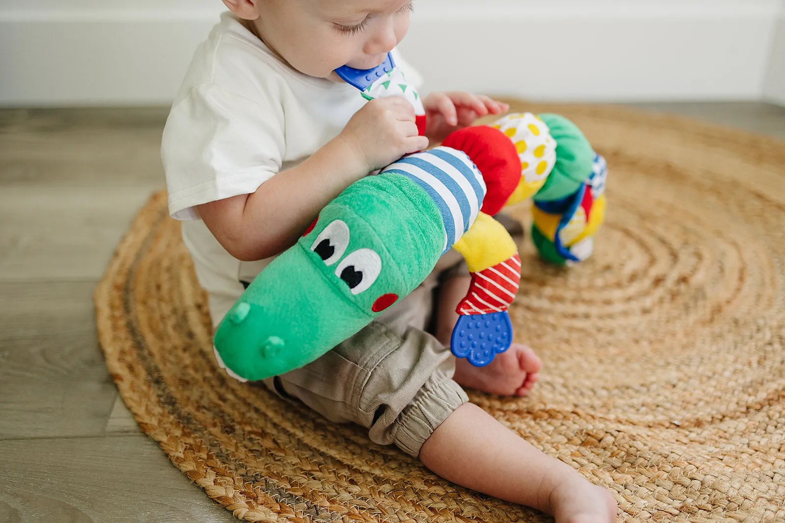 Alligator / Crocodile / Dragon Multi Sensory, Baby Teether & Teething Toy (22" Long)
