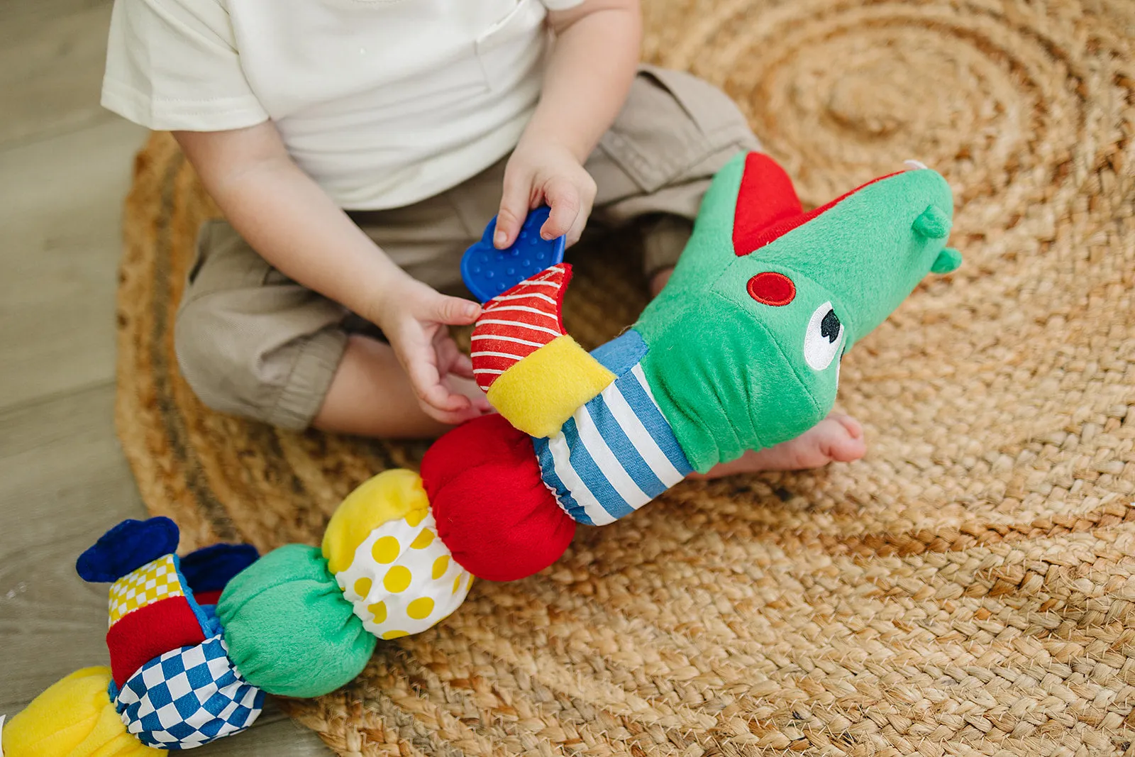 Alligator / Crocodile / Dragon Multi Sensory, Baby Teether & Teething Toy (22" Long)