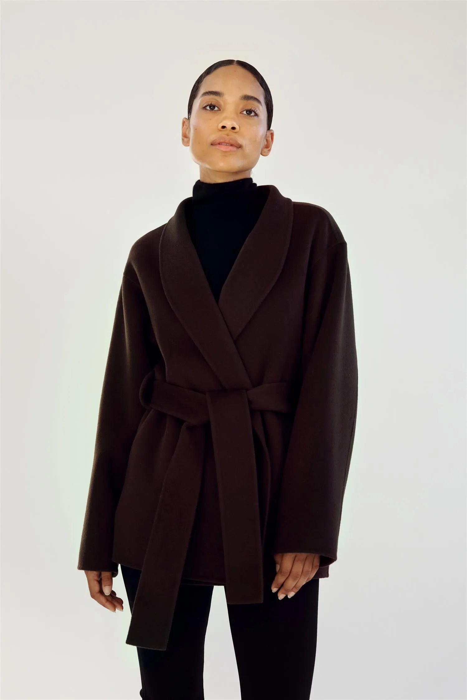 ALMADA LABEL - Noorie Double-Faced Coat - Chocolate