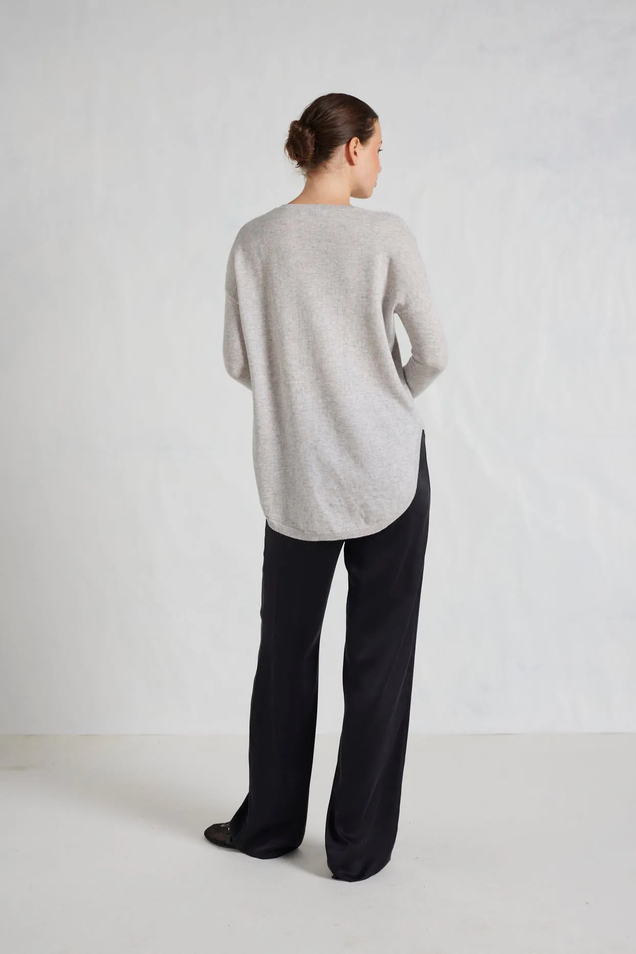 Baby Belle Cashmere Sweater in Fly Ash