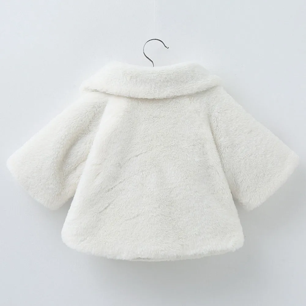 Baby Girl Floral Fur Coat