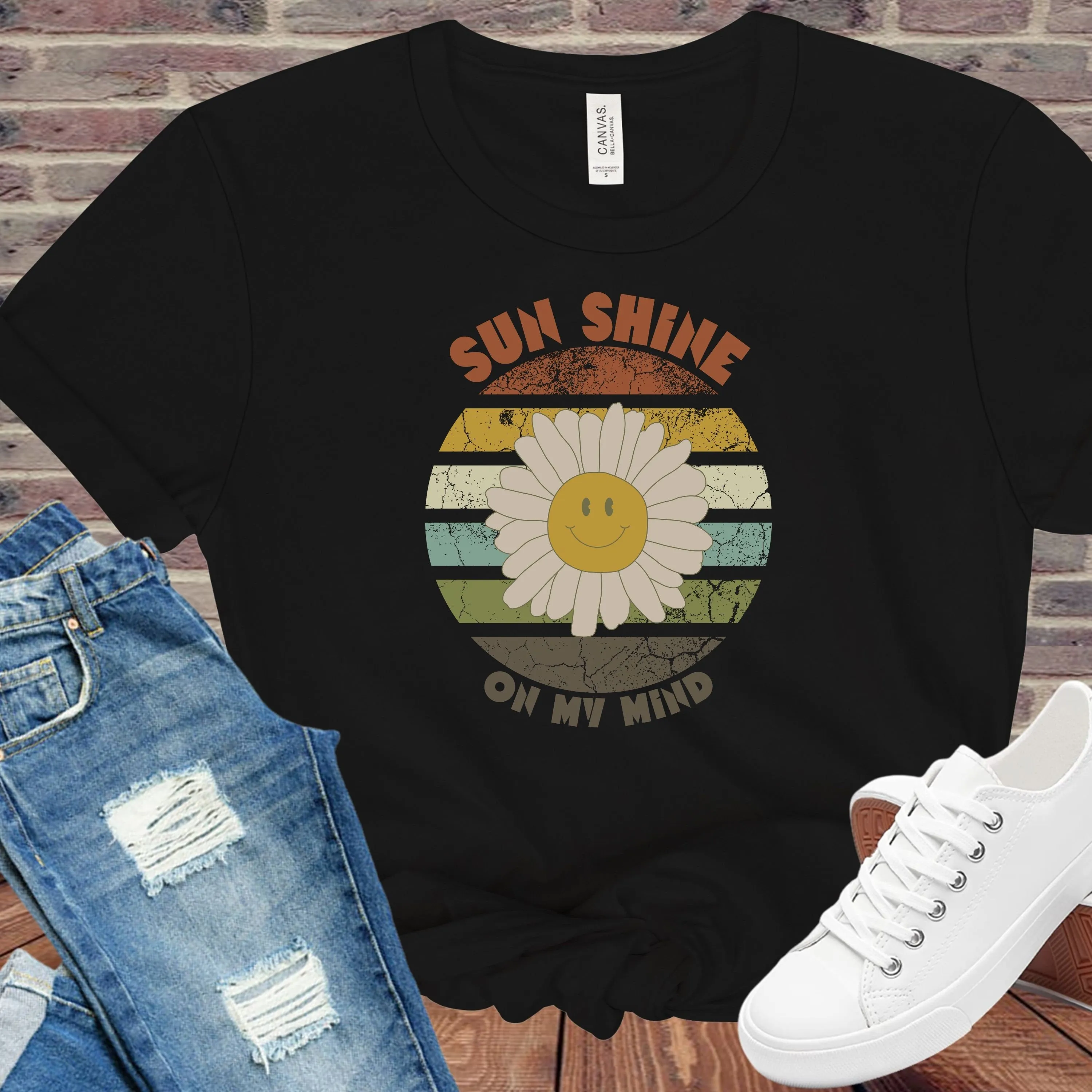 Bella Canvas T-Shirt, Sun Shine on My Mind, Sun Shine, Mind, Thoughts, Retro