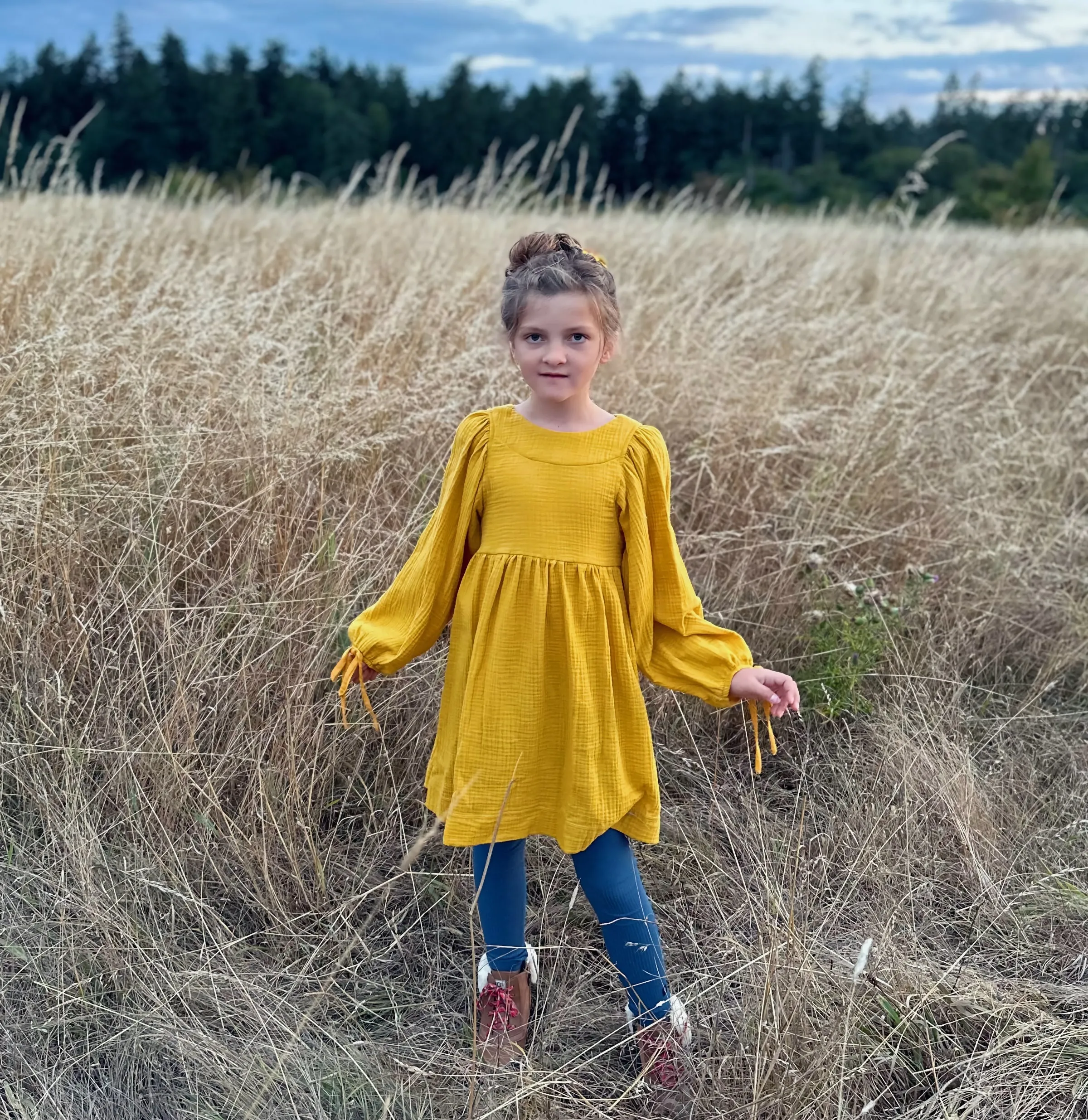 Bella in Sunflower Gold Cotton Double Gauze | MTO