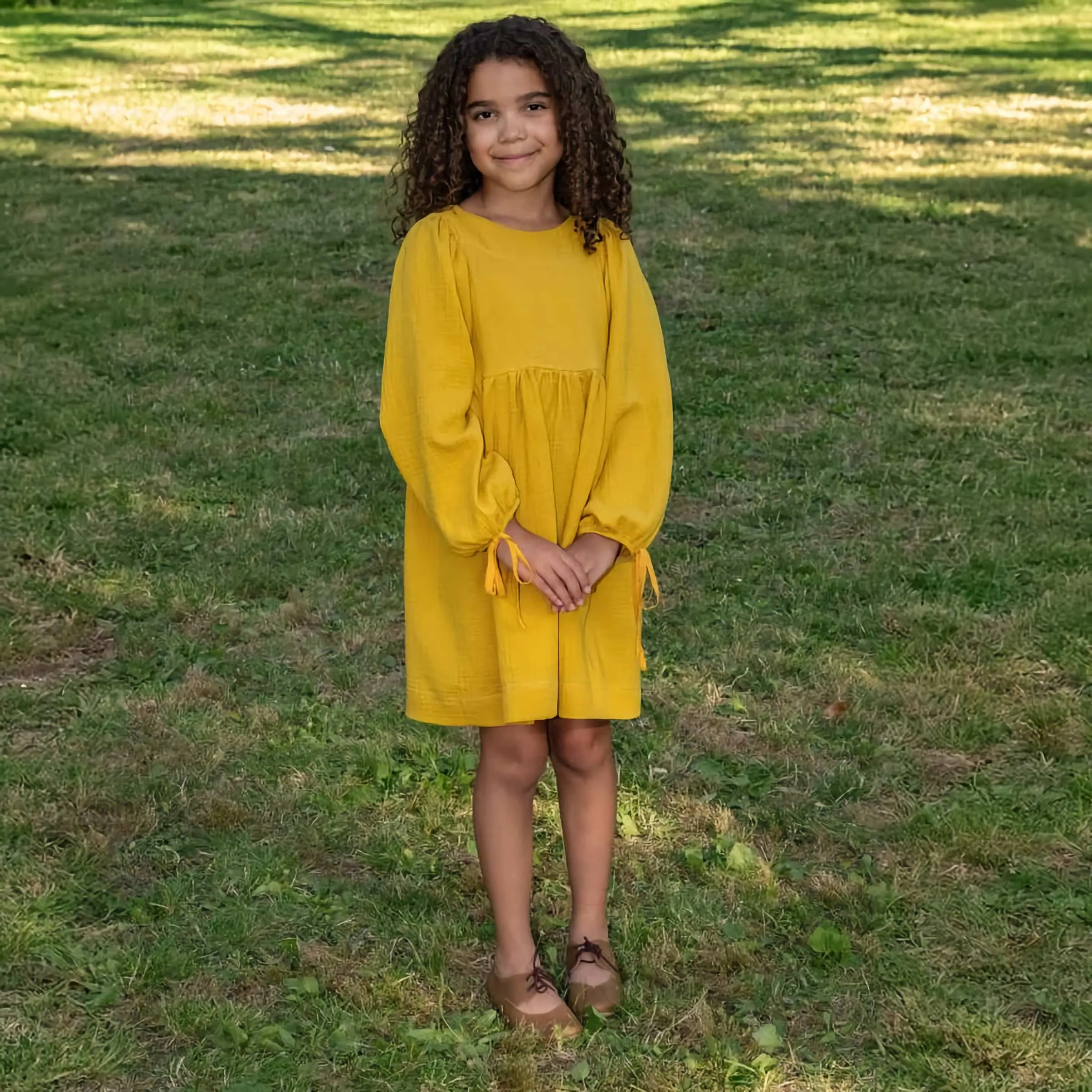 Bella in Sunflower Gold Cotton Double Gauze | MTO