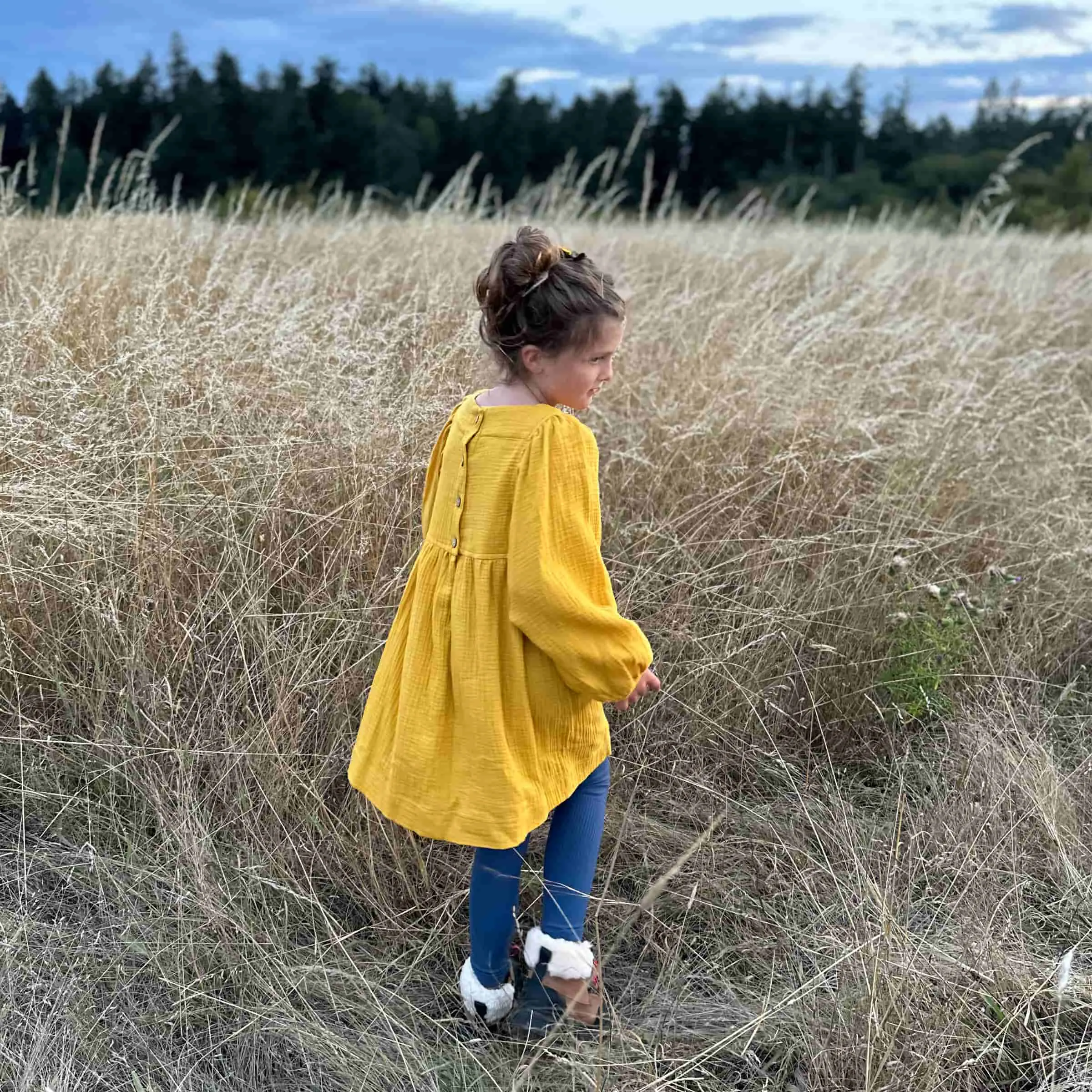 Bella in Sunflower Gold Cotton Double Gauze | MTO
