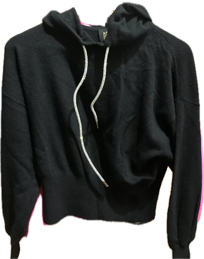 Bergen of Norway Hilary Cashmere Hoodie with Glitter Sparkle Strings