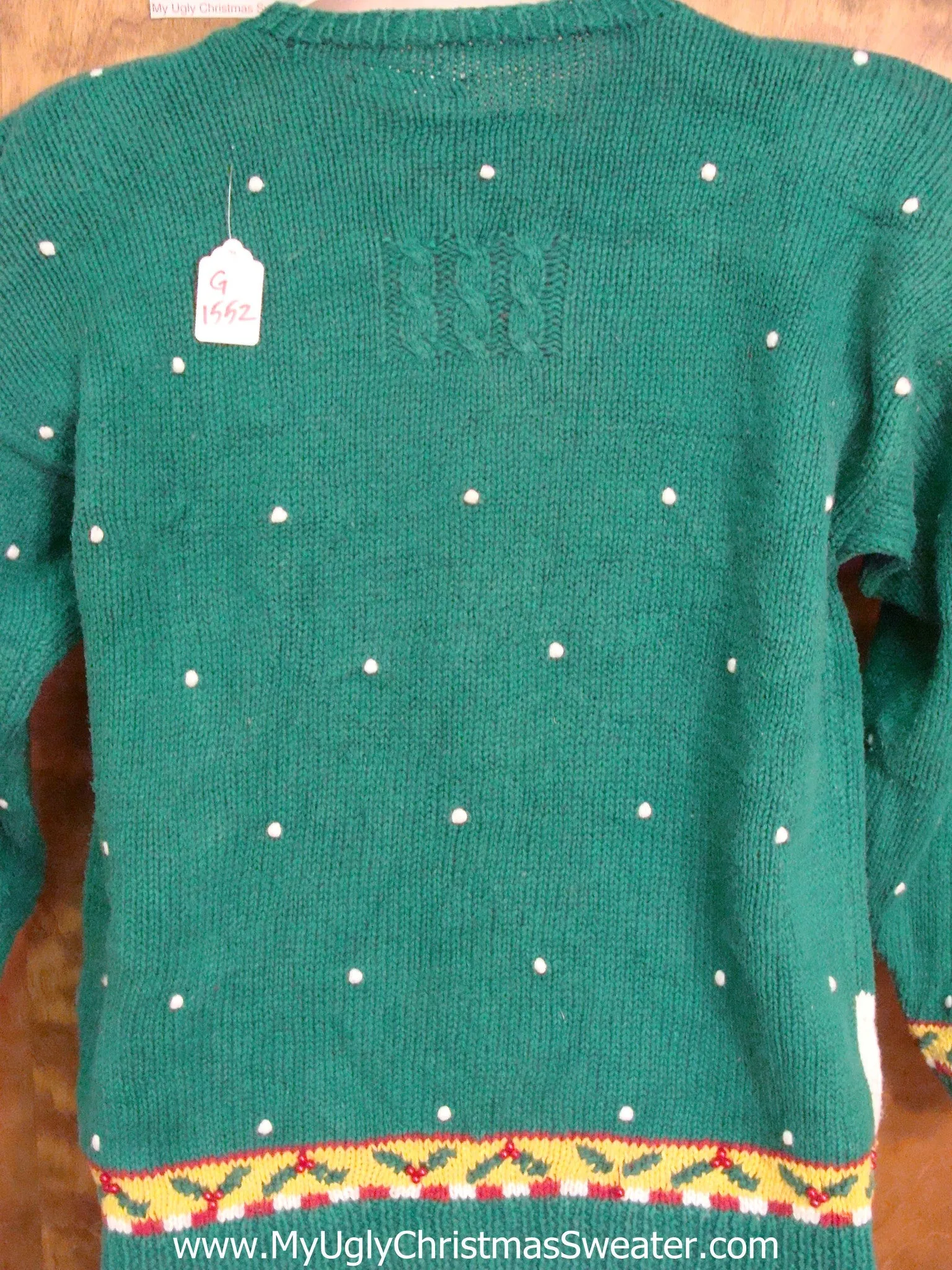 Best Santa and Huge Reindeer Light Up Ugly Xmas Sweater