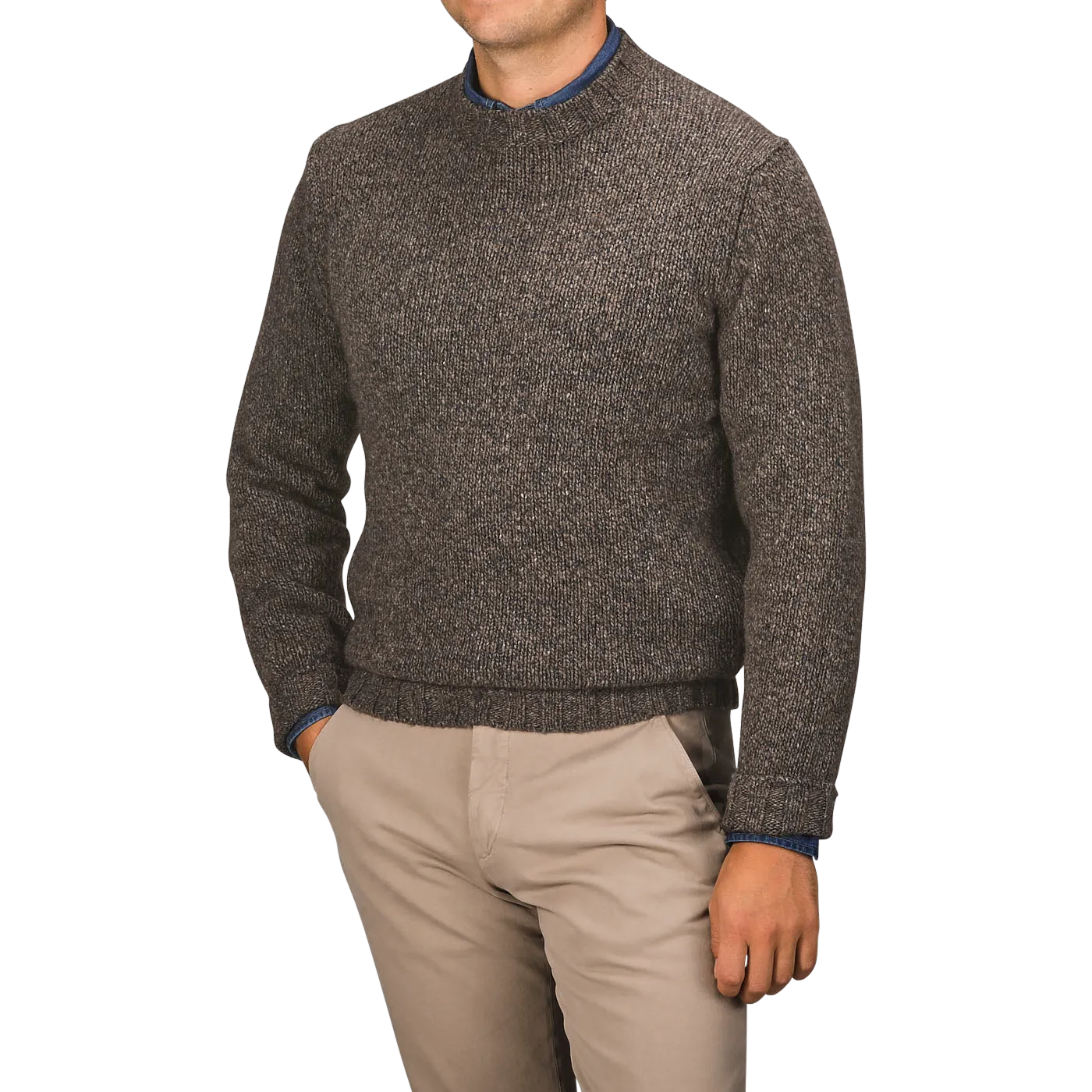 Brown Melange Yak Cashmere Sweater