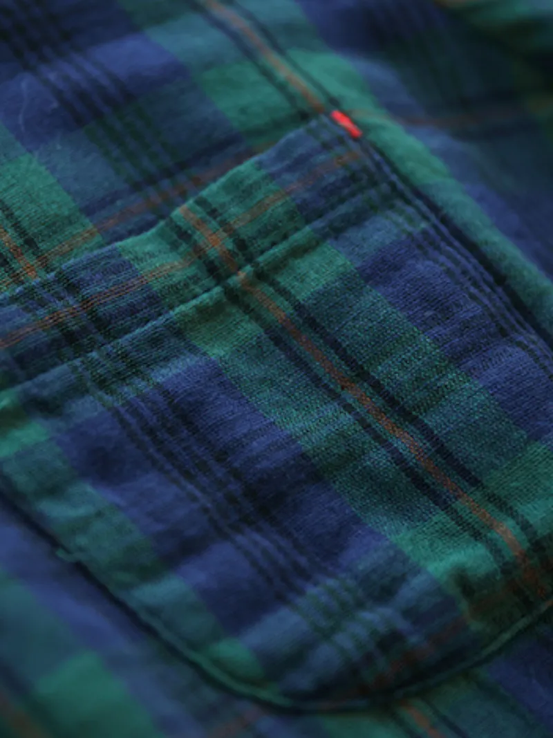 Cardigan Loose Cotton Lining Check Pattern Shirt