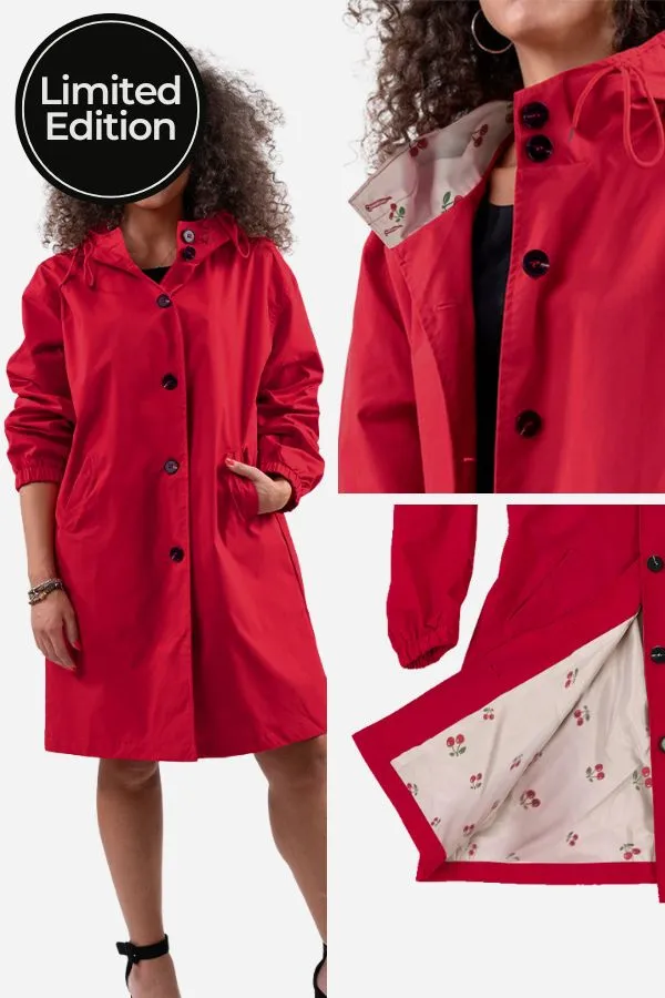 CELESTE - Water Resistant Oversized Hooded Windbreaker Rain Jacket