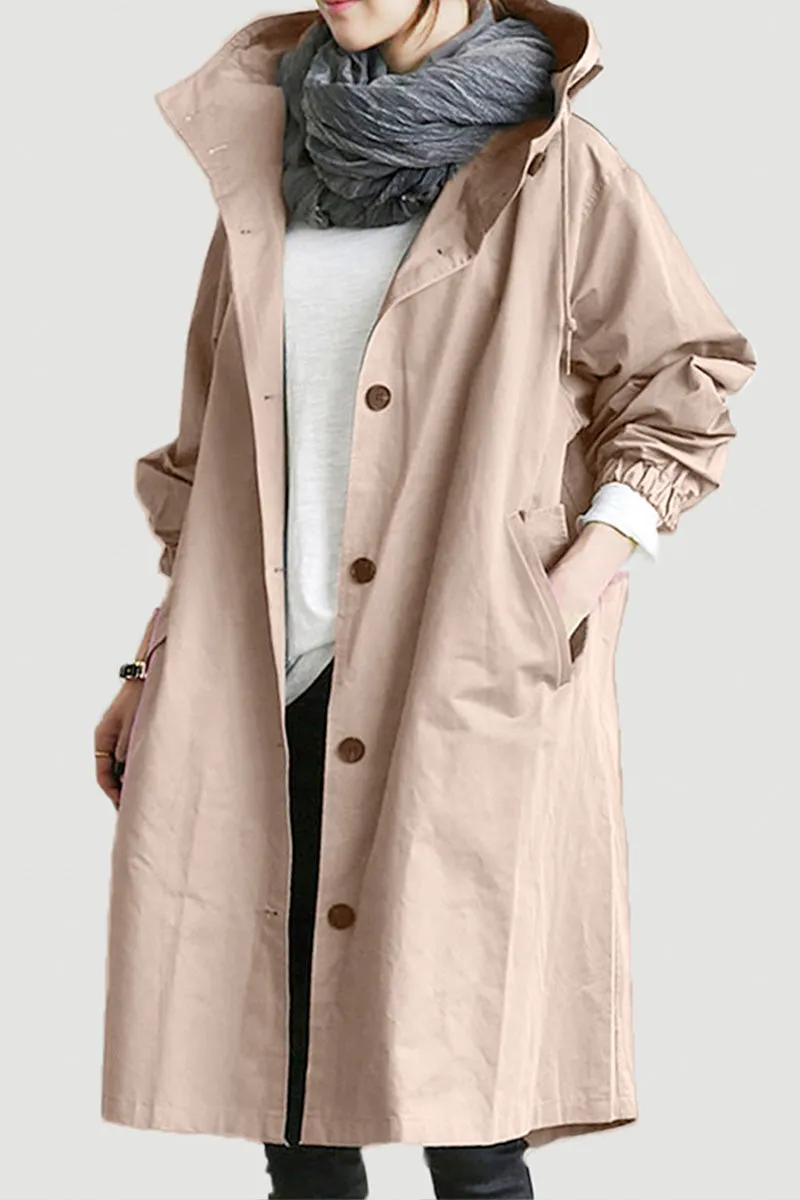 CELESTE - Water Resistant Oversized Hooded Windbreaker Rain Jacket