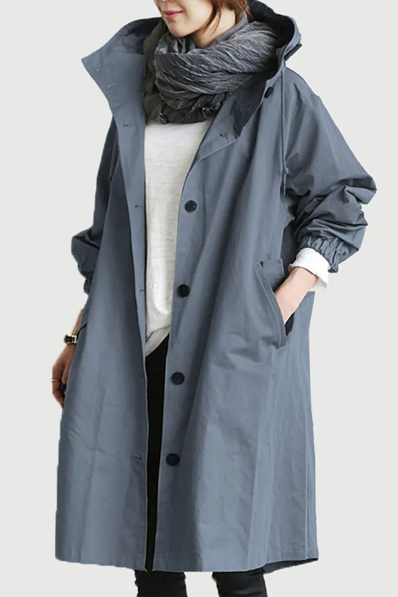 CELESTE - Water Resistant Oversized Hooded Windbreaker Rain Jacket