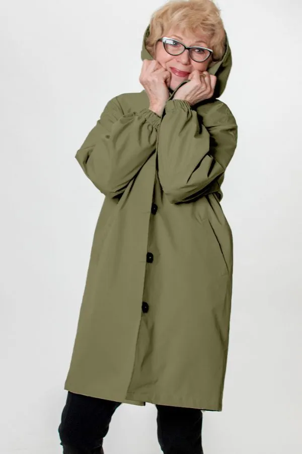 CELESTE - Water Resistant Oversized Hooded Windbreaker Rain Jacket
