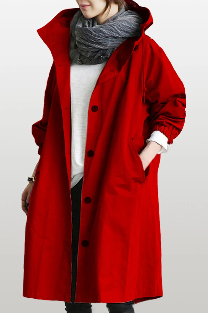 CELESTE - Water Resistant Oversized Hooded Windbreaker Rain Jacket