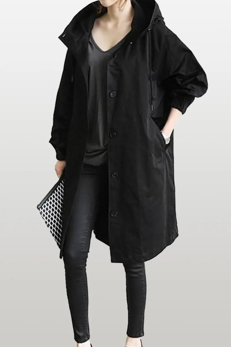 CELESTE - Water Resistant Oversized Hooded Windbreaker Rain Jacket