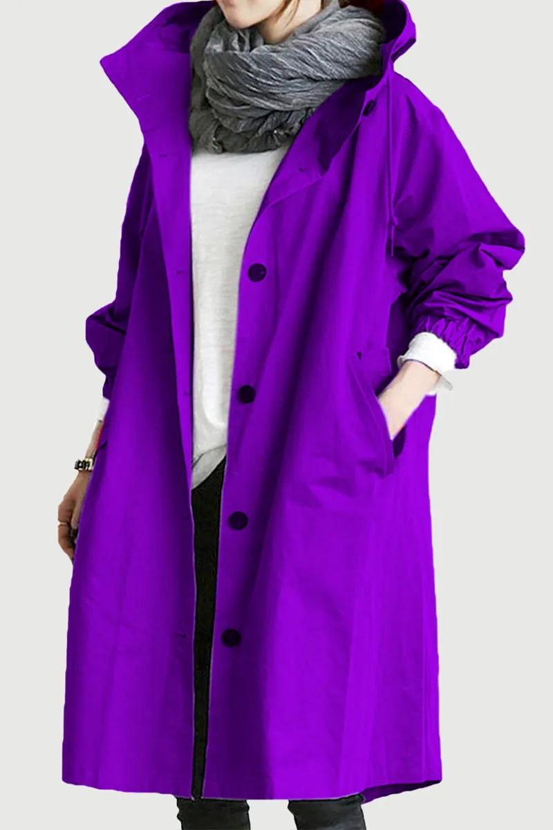 CELESTE - Water Resistant Oversized Hooded Windbreaker Rain Jacket