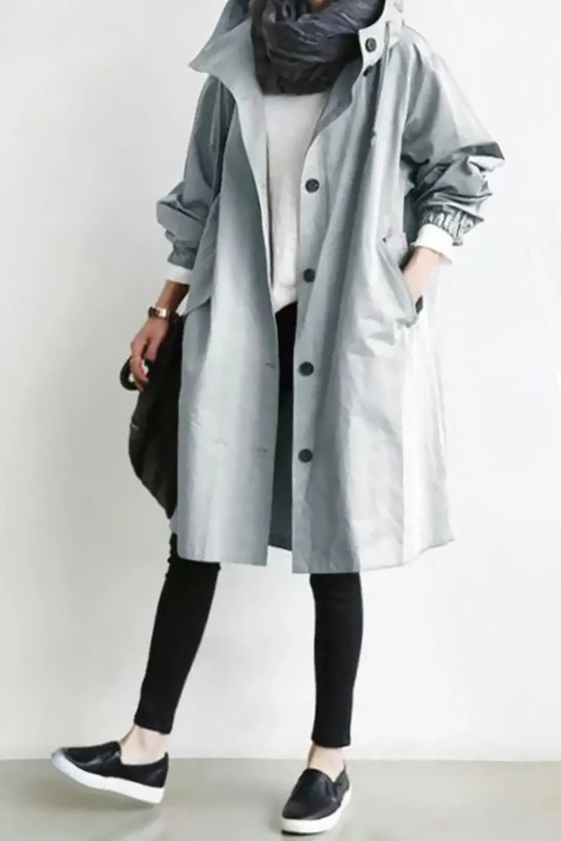 CELESTE - Water Resistant Oversized Hooded Windbreaker Rain Jacket