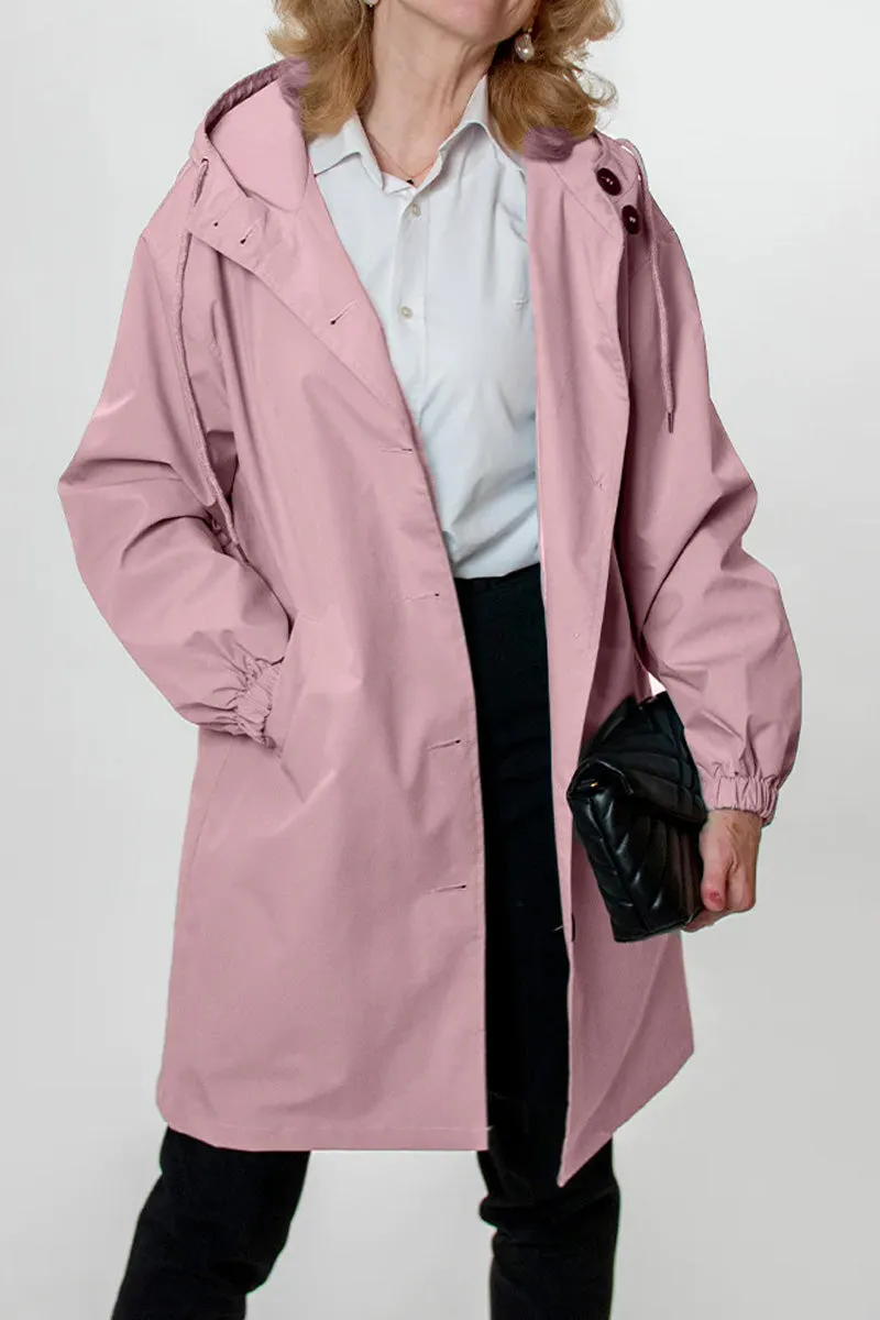 CELESTE - Water Resistant Oversized Hooded Windbreaker Rain Jacket