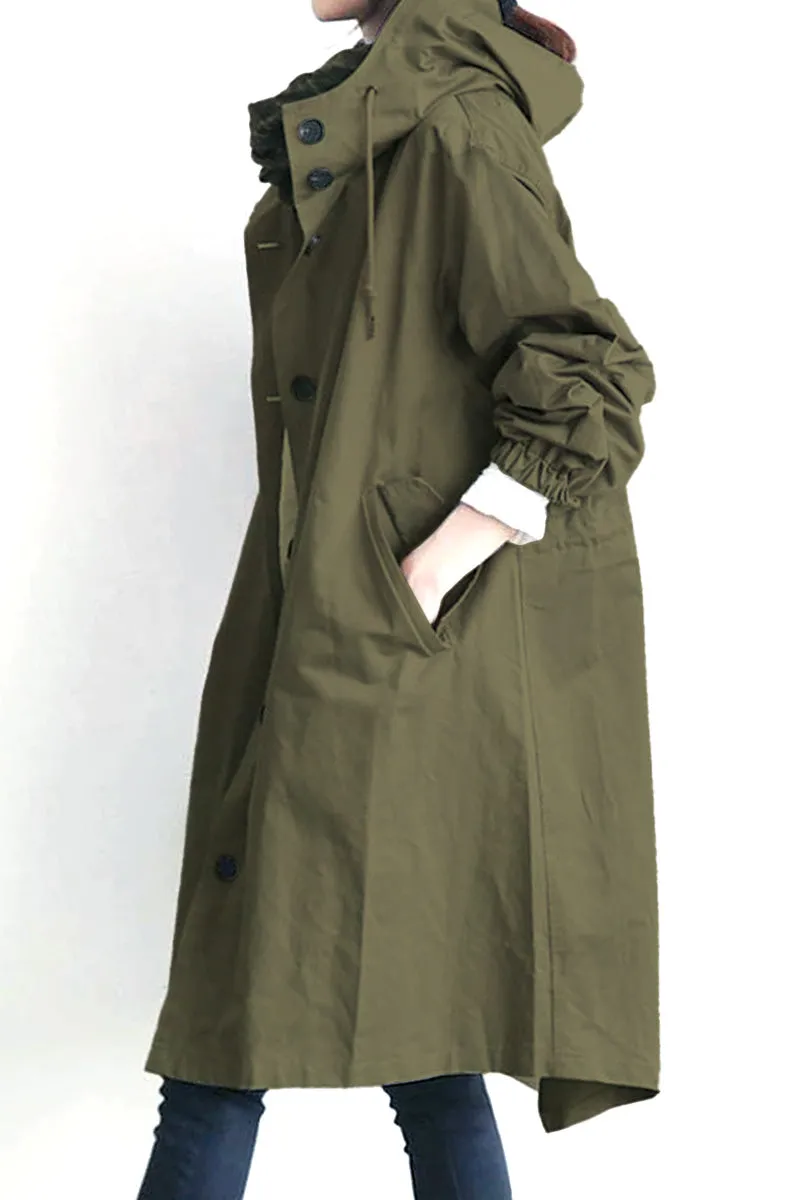 CELESTE - Water Resistant Oversized Hooded Windbreaker Rain Jacket