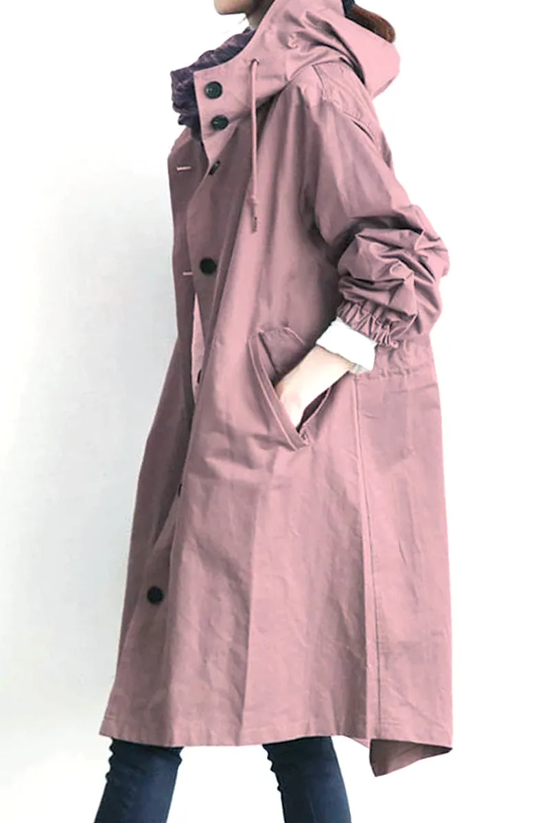 CELESTE - Water Resistant Oversized Hooded Windbreaker Rain Jacket