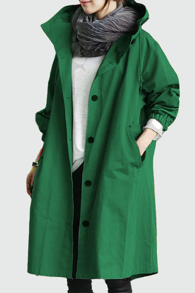 CELESTE - Water Resistant Oversized Hooded Windbreaker Rain Jacket