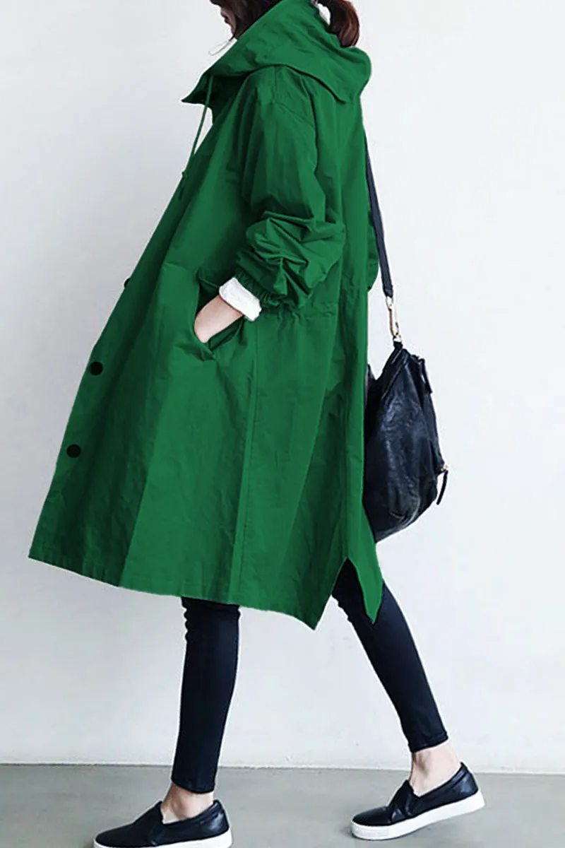 CELESTE - Water Resistant Oversized Hooded Windbreaker Rain Jacket