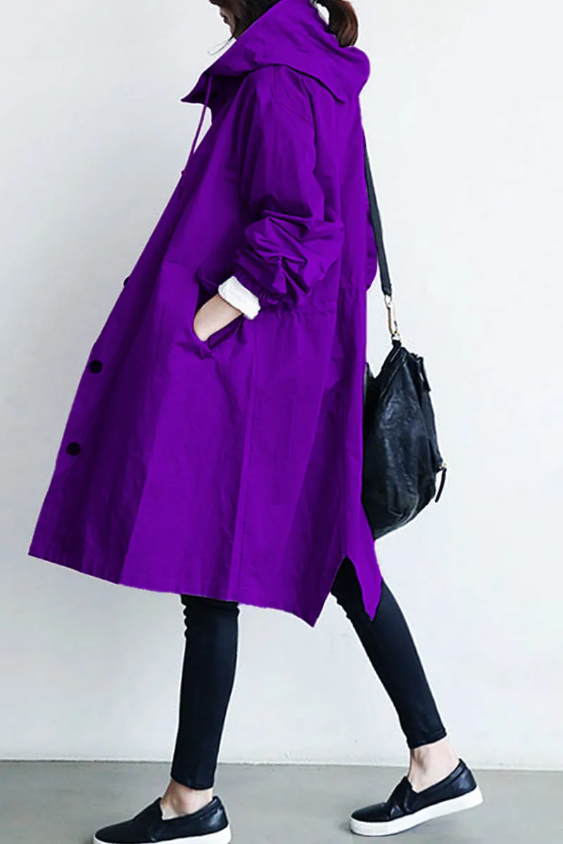 CELESTE - Water Resistant Oversized Hooded Windbreaker Rain Jacket