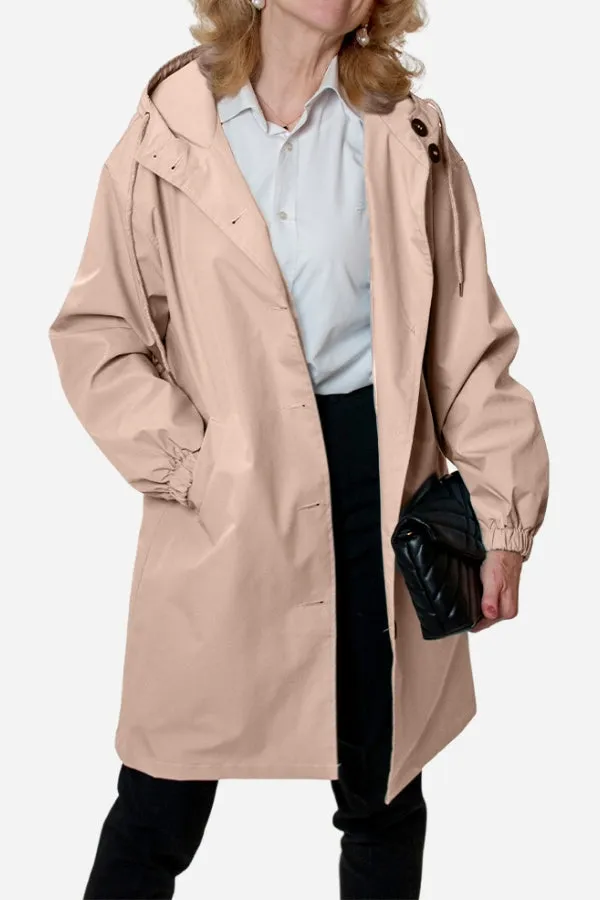 CELESTE - Water Resistant Oversized Hooded Windbreaker Rain Jacket