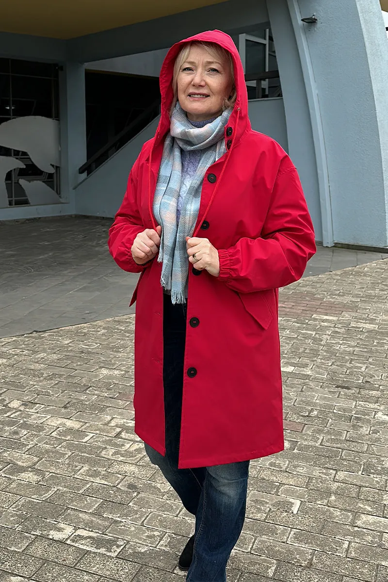 CELESTE - Water Resistant Oversized Hooded Windbreaker Rain Jacket