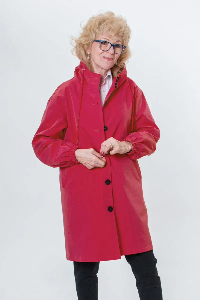 CELESTE - Water Resistant Oversized Hooded Windbreaker Rain Jacket