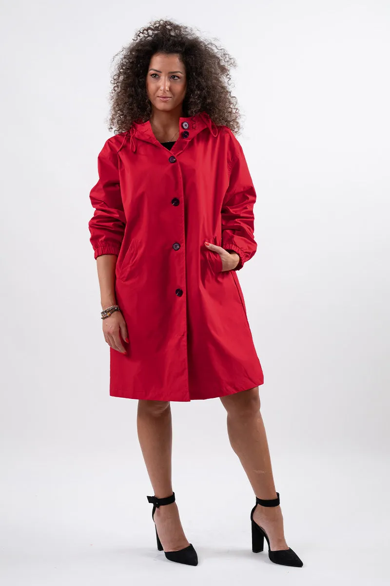 CELESTE - Water Resistant Oversized Hooded Windbreaker Rain Jacket