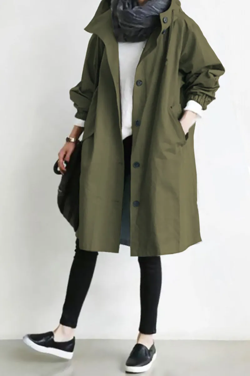 CELESTE - Water Resistant Oversized Hooded Windbreaker Rain Jacket