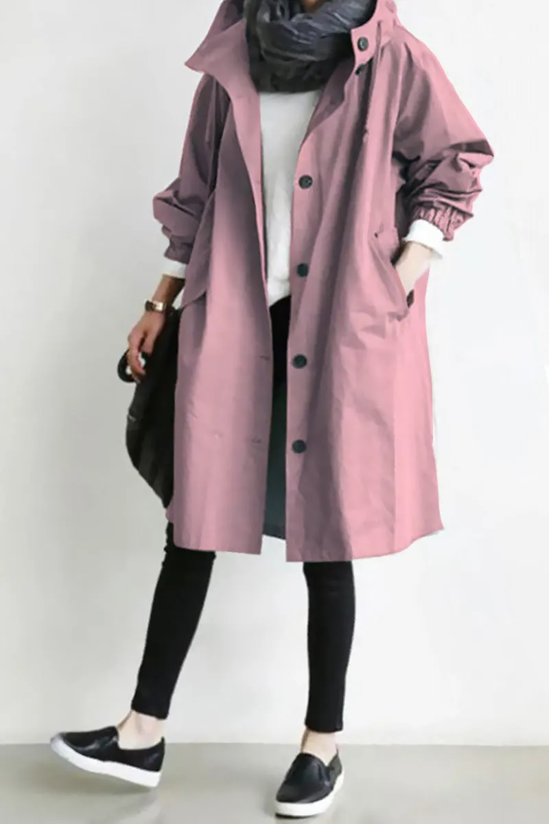 CELESTE - Water Resistant Oversized Hooded Windbreaker Rain Jacket