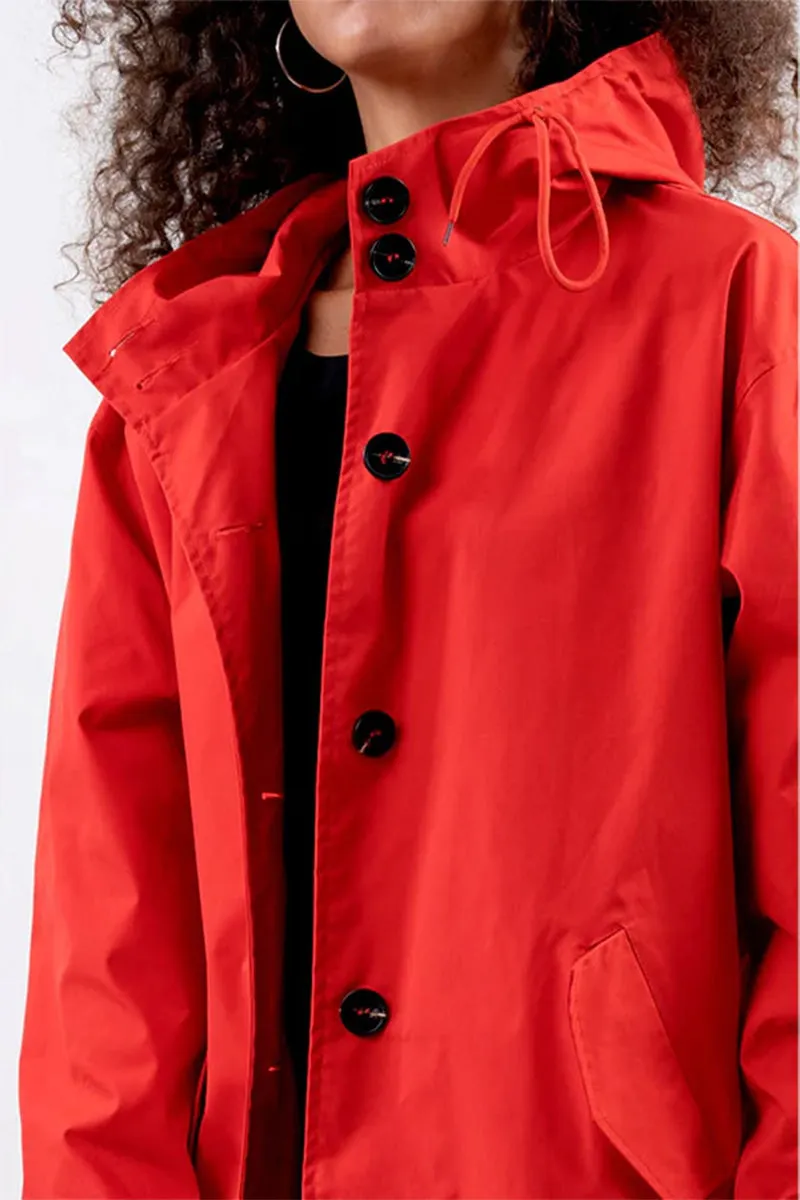 CELESTE - Water Resistant Oversized Hooded Windbreaker Rain Jacket