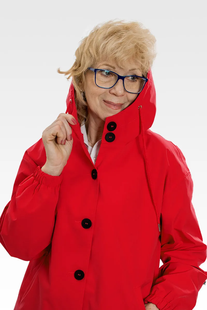 CELESTE - Water Resistant Oversized Hooded Windbreaker Rain Jacket