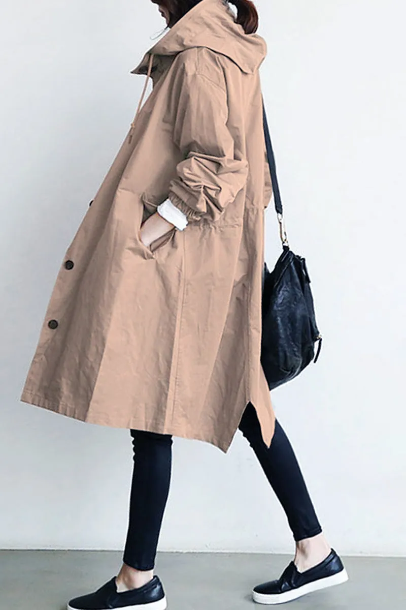 CELESTE - Water Resistant Oversized Hooded Windbreaker Rain Jacket
