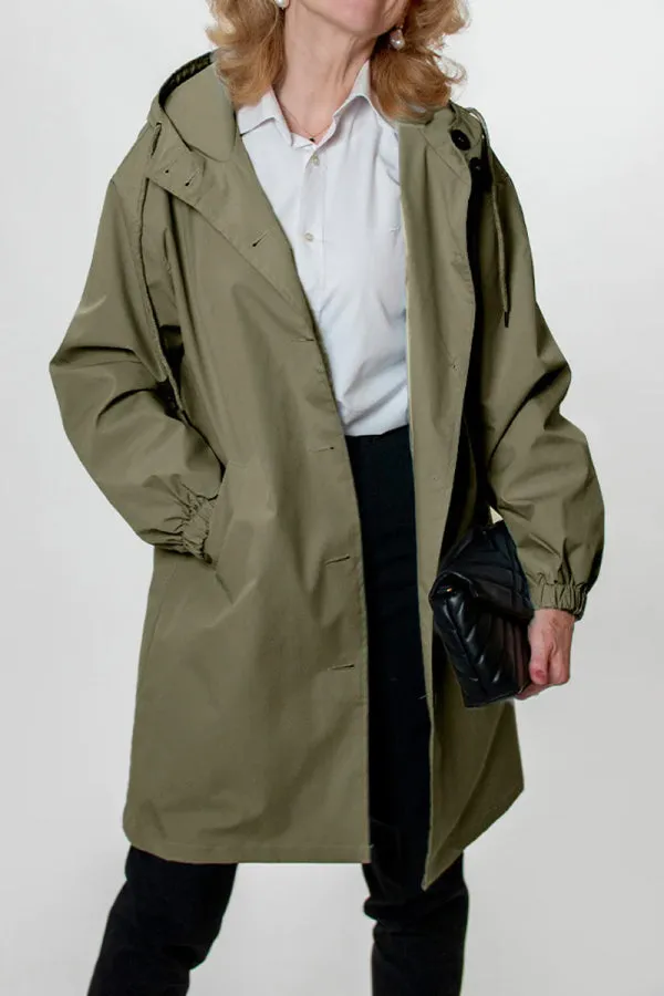 CELESTE - Water Resistant Oversized Hooded Windbreaker Rain Jacket
