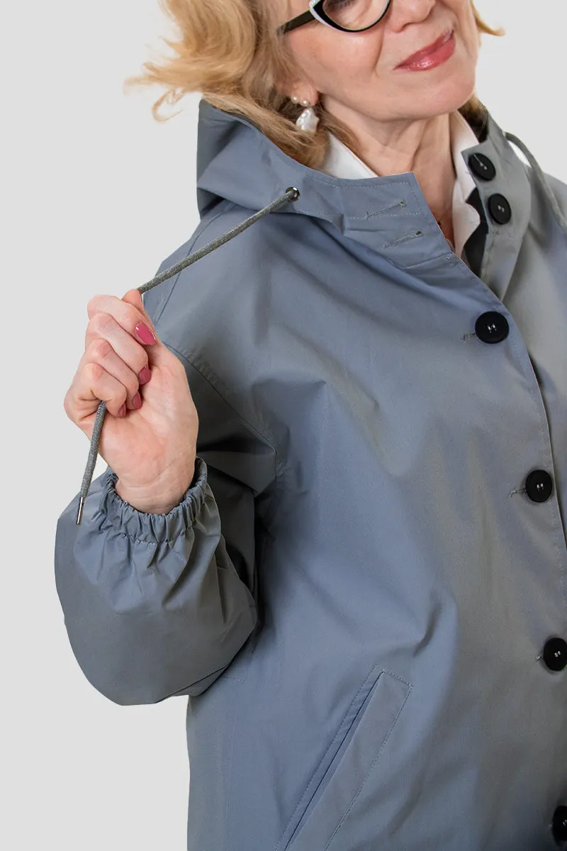 CELESTE - Water Resistant Oversized Hooded Windbreaker Rain Jacket