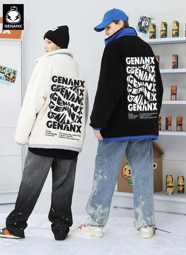 Color Block Letter Patchwork Safari Style Padded Coat