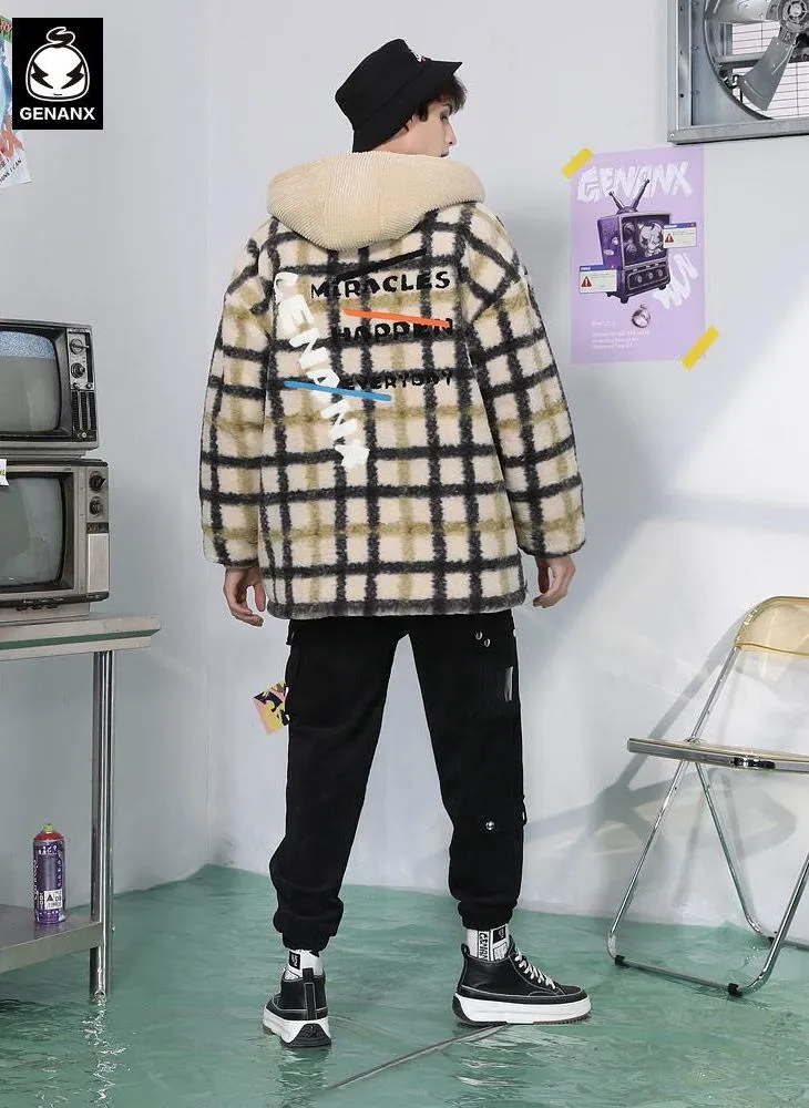 Color Block Pocket Embroidery Padded Coat