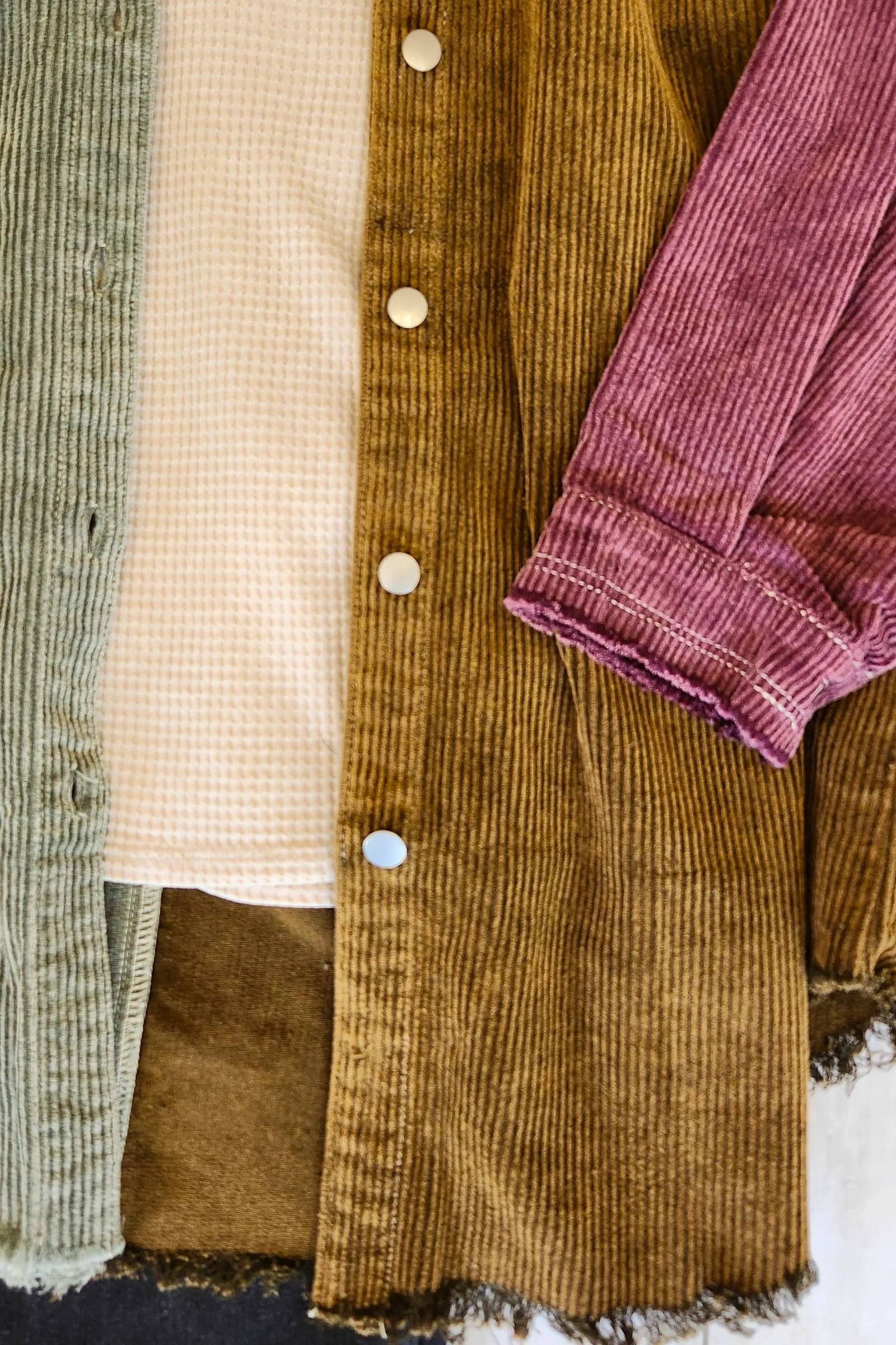 Colorblock Corduroy Shacket