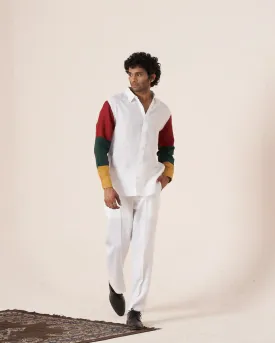 Colour Block Journey Pure Linen Designer Shirt