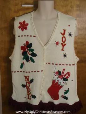 Cute JOY Crafty Christmas Sweater Vest