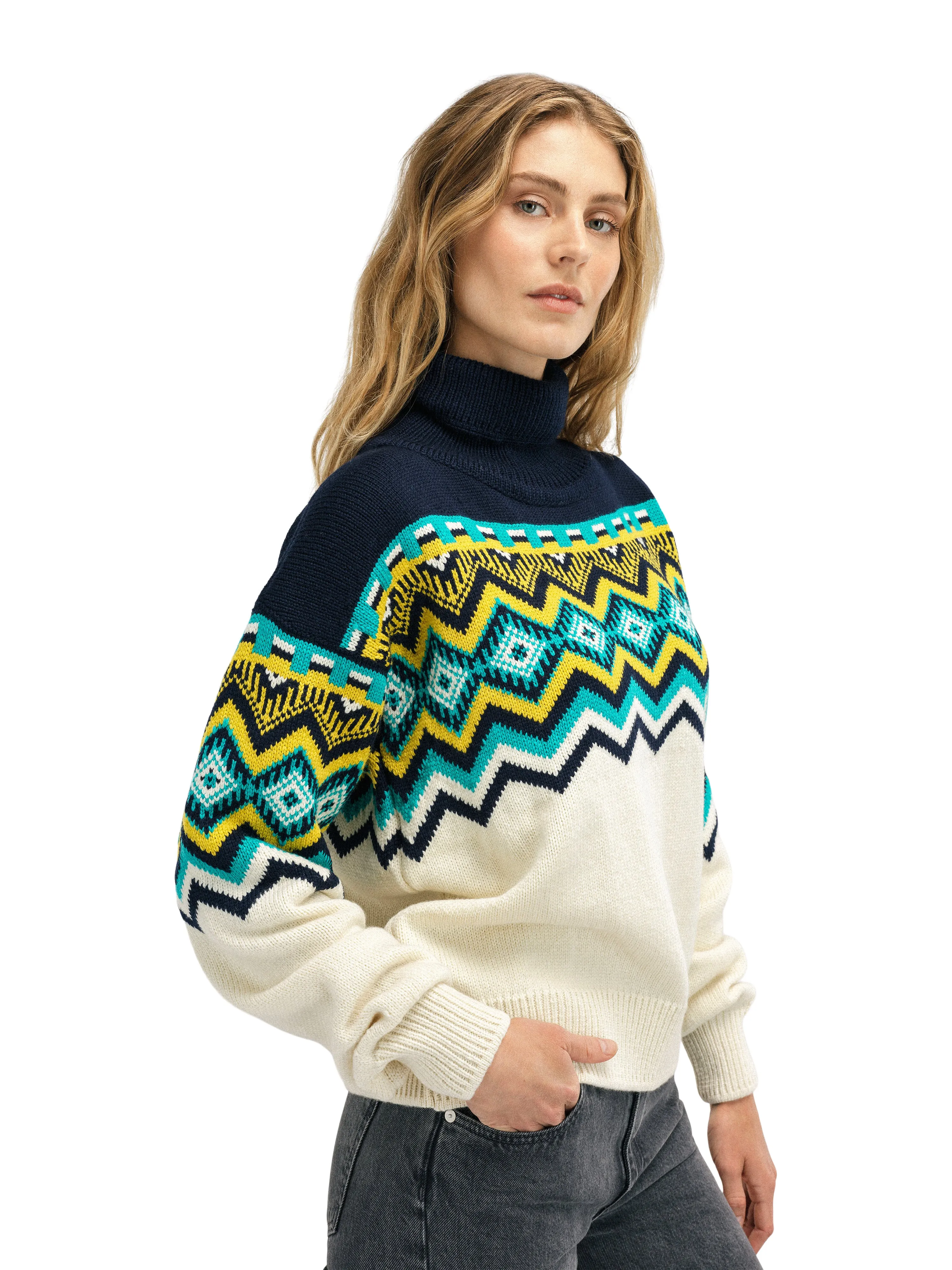 Dale of Norway - Randaberg Women's Sweater - Off-White/Peacock